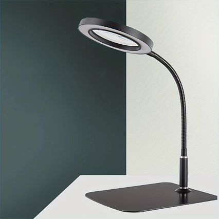 TSINYE Modern Table Magnifier with Light 3 Color Modes Stepless Dimmable Desk Lamp Lighted Magnifier for Close Works
