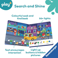 Livre sensoriel pour bébés OEM Play+ Search and Shine In The Night, cadeau pour le développement et les activités des tout-petits