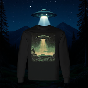 T-shirt à manches longues Ufo Alien Spaceship, design d'ufologie spatiale et d'astrobiologie - Product Image 3