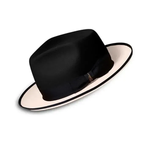 Black slight pink <b>Wool</b> Fedora Hat With Black Band Unisex Adult Formal Casual 56-58CM Four Seasons - Product Image 2