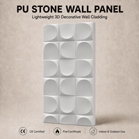 Panneau mural 3D en PU imperméable blanc MORLENX avec relief géométrique pour boutique, galerie d'art, extérieur et intérieur