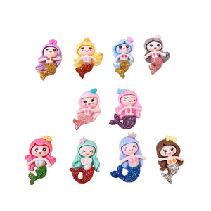 Cartoon Mermaid Resin Accessories Miniature 3D DIY Jewelry Set For <b>Car</b> Interior <b>Decorations</b> And Water Cup Stickers - Product Image 1