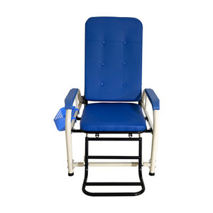 Fauteuil d'infusion inclinable, chaise d'hôpital, rembourrage en mousse bleue, pour usage médical en cliniques et en ambulances. - Product Image 1