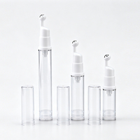 Stock usine – Flacon airless à bille roulante en plastique AS+PP de 5 ml, 10 ml, 15 ml pour crème contour des yeux, flacon distributeur sous vide massant