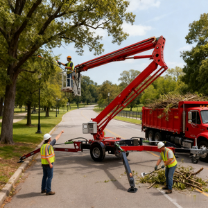 Plate-forme de travail aérien Araignée Nacelle élévatrice à ciseaux remorquable Plate-forme de travail aérienne montée sur remorque - Product Image 1