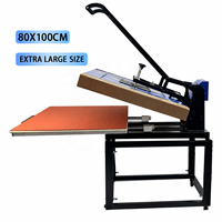 Presse à repasser manuelle à plat de grande taille 80*100 cm, machine de presse à chaud pour T-shirts, vêtements, transfert numérique personnalisé sur plateau plat