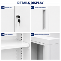Armoire de classement métallique verrouillable à double porte avec étagères pour le stockage des dossiers médicaux hospitaliers