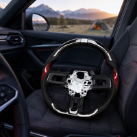 Volant en fibre de carbone Mustang, volant LED Mustang, volant S550 GT, modification de voiture, volant en cuir