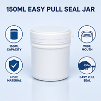 Pot en plastique HDPE à large ouverture de 150 ml avec joint à ouverture facile pour l'emballage de crème, d'onguent et de compléments alimentaires