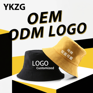 Chapeau de pêcheur double face en pur coton OEM, logo personnalisé, chapeau de soleil simple et élégant pour <span class=keywords><strong>femme</strong></span>, couleur unie de haute qualité, respirant pour étudiant - Product Image 1