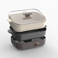 Barbecue électrique à usage domestique 2 en 1 Four à kebab rotatif automatique Brochette en verre d'aluminium sans fumée multifonctionnelle