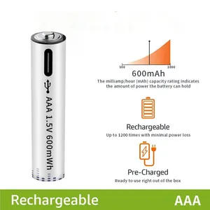 Tipo-C AAA Carga <span class=keywords><strong>Triple</strong></span> <span class=keywords><strong>A</strong></span> Baterías de iones de litio Micro USB Baterí<span class=keywords><strong>a</strong></span> <span class=keywords><strong>recargable</strong></span> de iones de litio 1,5 V - Product Image 6