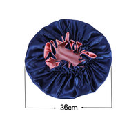 Bonnet de couchage réversible double couche réglable pour femmes, bonnet de nuit en satin de soie, accessoires de cheveux personnalisés de grande taille, 36cm