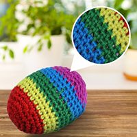 Вязаные мячи-футбаги из различной пряжи для детей: для игр в помещении и на улице, для семейных развлечений