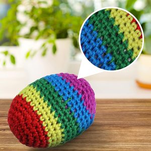 Palloni da Calcio in Maglia per Bambini, Hacky Sacks all'Uncinetto in Vari Colori, per Giochi al Chiuso e all'Aperto, per Famiglie - Product Image 5