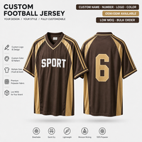 Jersey Sepak Bola Premium Custom Stripe OEM Sublimasi Raglan Kaos Sepak Bola Retro Streetwear Pakaian Tim