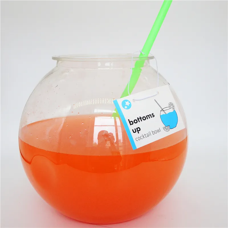 Factory wholesale Custom Capacity Drum Square fishbowl plastic cups Plastic Cocktail Fish Bowl