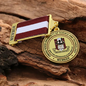 Lencana Dada Logam Emas Desain Khusus Cina, Pita Penghargaan, Medali, Pin Kehormatan, Medalla, dengan Logo dan Bentuk yang Dapat Disesuaikan - Product Image 4