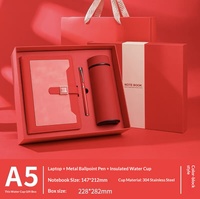 Ensemble élégant de bloc-notes, stylo et bouteille d'eau 3-en-1 avec logo personnalisé pour le bureau, coffret de bienvenue, cadeau d'entreprise