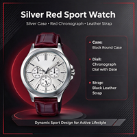 Montre à quartz de luxe pour homme, OEM personnalisée, boîtier en acier inoxydable, bracelet en cuir, étanche 3ATM, mouvement japonais, montre de business, vente en gros