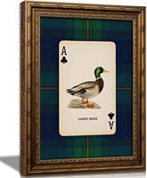 Cetakan Kanvas Bebek Mallard Berbingkai Vintage 9x11 inci Dekorasi Berburu Ace of Clubs Sampel OEM ODM Siap dalam Setengah Hari