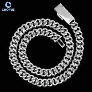 <b>Iced</b> <b>Out</b> Men's 12mm Rise Moissanite Cuban Link <b>Chain</b> Necklace Rhodium Plated 925 Silver Hiphop Jewelry - Product Image 2