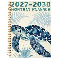 Agenda mensuel personnalisable à quatre ans, motif chien brun ludique, couverture en papier spirale – Cadeau