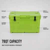 Glacière isotherme rotomoulée en PE de grande capacité 78L avec panier porte-canettes intégré, étanche, écologique, moderne et portable