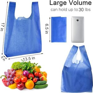 Eco-Friendly Fruit <b>Lunch</b> Recycled Colored Vest <b>Tote</b> Non-Woven Grocery Store Shopping Carry Out T-Shirt <b>Bag</b> - Product Image 2