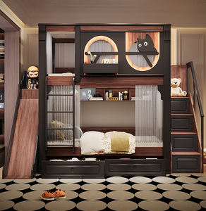 Moda moderna in legno massello per bambini letto a castello multifunzionale per bambini letto con cassetto scorrevole - Product Image 2