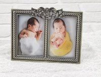 Vente en gros cadre photo en métal personnalisé en alliage de zinc mignon maison cheval éléphant bébé anniversaire