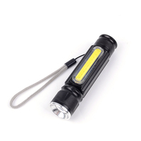 Lampe de poche multifonctionnelle pour le camping, LED rechargeable par USB, batterie T6+COB, 500 lumens, étanche IP55, lumière de travail avec aimant latéral