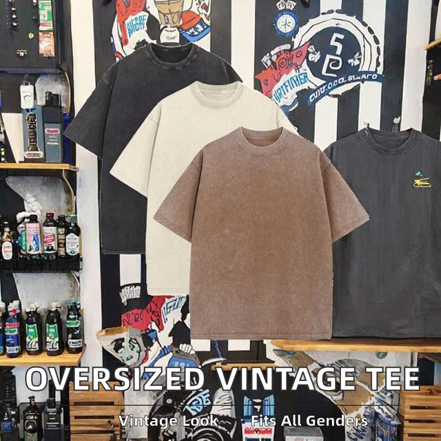 OEM Custom Logo Vintage Acid Wash T Shirt 100% Cotton Oversized Comfortable Retro Print T Shirt Streetwear for Men and Women