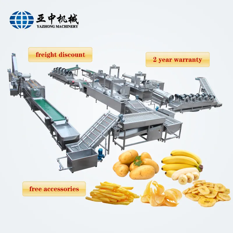 factory supplier frozen french fries/ potato chips production line for making machine potato chips making machine