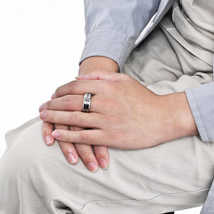 Minimalist V Groove Mirror 8mm Tungsten Steel <b>Ring</b> Unisex Geometric Fashion Jewelry Gift - Product Image 4