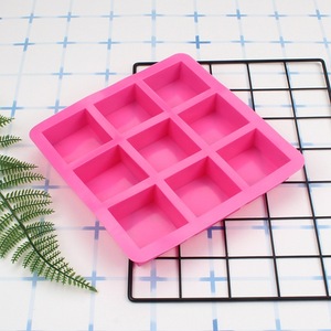 Handmade Tự Làm BPA Free 9 Khoang 6X6CM Vuông Hình Dạng <span class=keywords><strong>Silicone</strong></span> Xà Phòng Làm Khuôn - Product Image 6