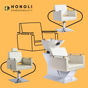Chaise de barbier inclinable en gros, chaise de salon tout usage blanche, mobilier de salon de coiffure, chaise de barbier pas chère pour salon de coiffure - Product Image 2
