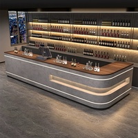 Desain Kios Bar Konter Kafe Khusus dengan Lampu LED untuk Toko Bubble Tea dan Kedai Kopi