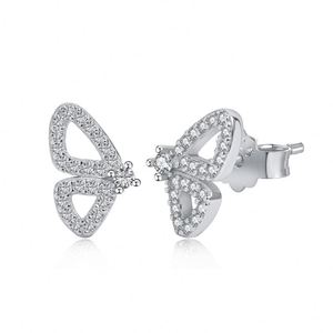 Pendientes de Mariposa con Circonita Cúbica 5A Dylam, Pendientes de Mariposa con Pavé de Circonita Cúbica Chapados en Oro de 18K para Mujer, Buen Regalo para Hermana o Amante - Product Image 1