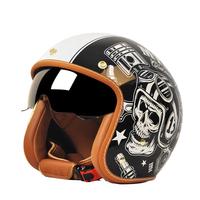 Casque de moto rétro demi-face à dégagement rapide en ABS - Respirant et résistant à l'eau, unisexe, toutes saisons, ajustement universel