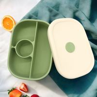 Boîte à lunch bento en silicone pour enfants de qualité alimentaire sans BPA avec couvercle