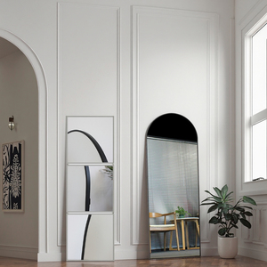 55X20 Arched Full Length <strong>Mirror</strong> Aluminum Full Body <strong>Mirror</strong> with Stand, Hanging or <strong>Leaning</strong> - Product Image 2
