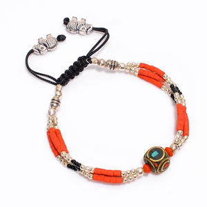 Joyería de pulsera de diseñador de coral turquesa natural, joyería de pulsera de plata antigua tibetana, proveedor de pulsera de piedras preciosas - Product Image 1