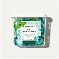 Capsules de lessive solubles à la menthe poivrée, parfum menthe fraîche, nettoyage en profondeur, élimination des taches, parfum longue durée, perles de lessive