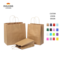 Sacs shopping en papier kraft personnalisés, sacs en papier kraft avec logo personnalisé en estampage à chaud, sacs cadeaux en papier pour la vente au détail