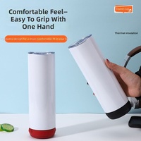 Vaso Térmico de Acero Inoxidable de 20 oz, Recto y Delgado, para Sublimación, con Altavoz Bluetooth, Ecológico, para Uso Doméstico