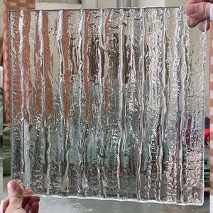 Vidrio acanalado corrugado de 10mm, de <span class=keywords><strong>hierro</strong></span> bajo texturizado de vidrio templado, lámina de vidrio fundido decorativo para Baño - Product Image 4