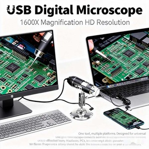 กล้องจุลทรรศน์ดิจิตอล USB 1600X แบบ Type-C กล้องเอนโดสโคปสำหรับโทรศัพท์แอนดรอยด์ ซ่อมแผงวงจรพิมพ์ และเครื่องมือตรวจสอบการบัดกรี - Product Image 1