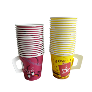 Full Container Export 9oz Paper Cafe Cup With Handle Disposable Paper Cups - Product Image 2