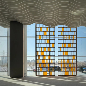 Mur-rideau en tube carré d'aluminium architectural moderne pour la décoration extérieure des appartements - Product Image 1